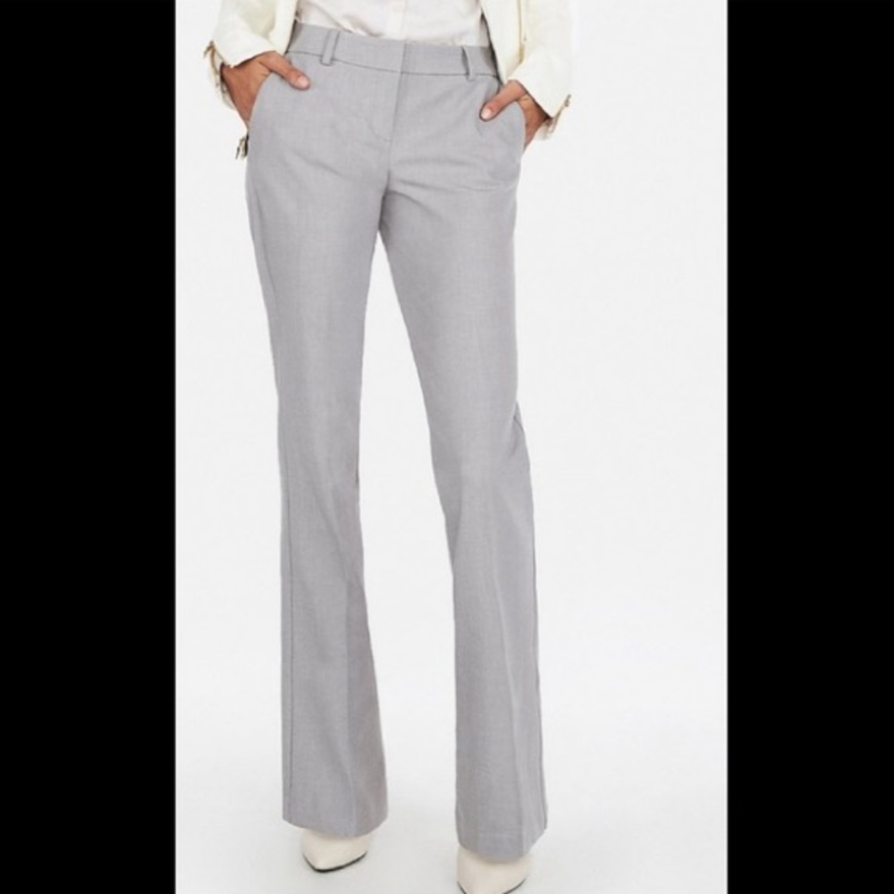 Express Light Grey Editor Bootcut Dress Pants 2